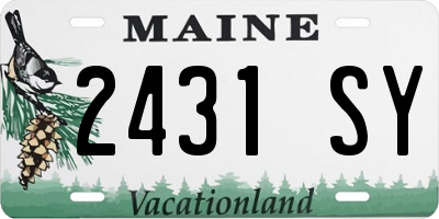 ME license plate 2431SY