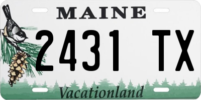 ME license plate 2431TX