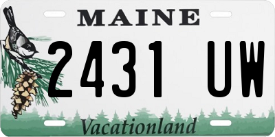 ME license plate 2431UW