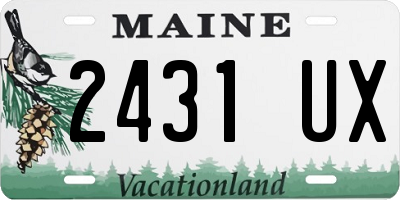 ME license plate 2431UX
