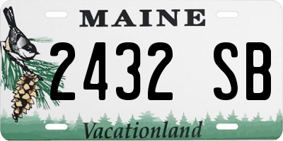 ME license plate 2432SB