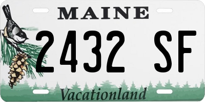 ME license plate 2432SF