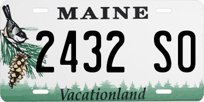 ME license plate 2432SO