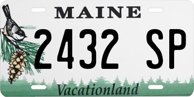 ME license plate 2432SP