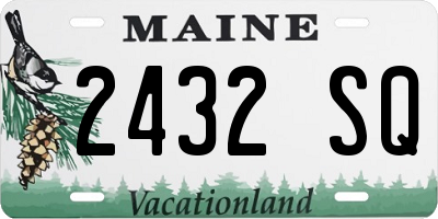 ME license plate 2432SQ