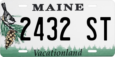 ME license plate 2432ST