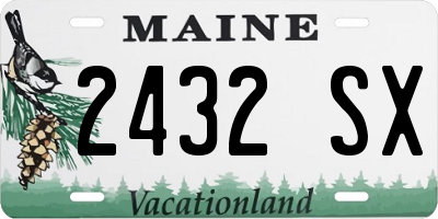 ME license plate 2432SX