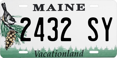 ME license plate 2432SY