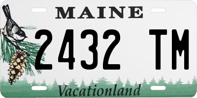 ME license plate 2432TM