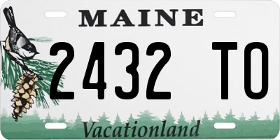 ME license plate 2432TO
