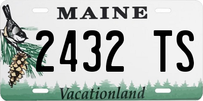 ME license plate 2432TS