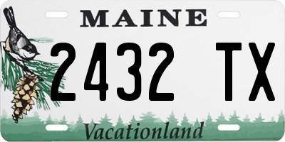 ME license plate 2432TX