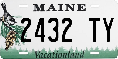 ME license plate 2432TY
