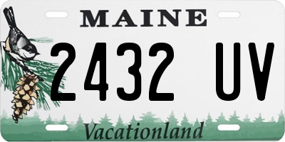 ME license plate 2432UV