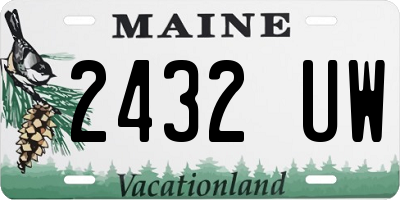 ME license plate 2432UW