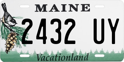 ME license plate 2432UY