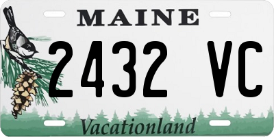 ME license plate 2432VC