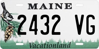 ME license plate 2432VG