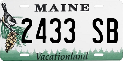 ME license plate 2433SB