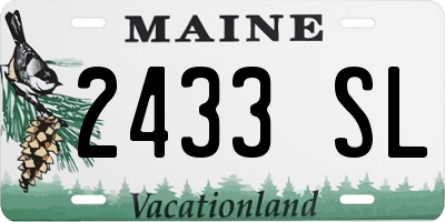 ME license plate 2433SL