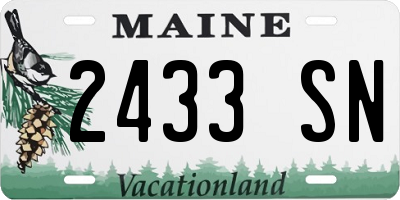 ME license plate 2433SN
