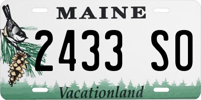 ME license plate 2433SO