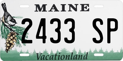 ME license plate 2433SP