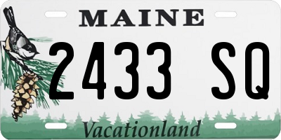 ME license plate 2433SQ