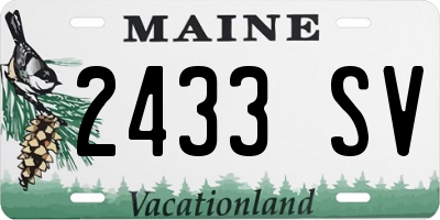 ME license plate 2433SV
