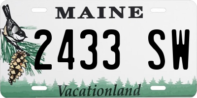 ME license plate 2433SW
