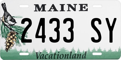 ME license plate 2433SY