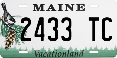 ME license plate 2433TC