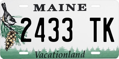 ME license plate 2433TK