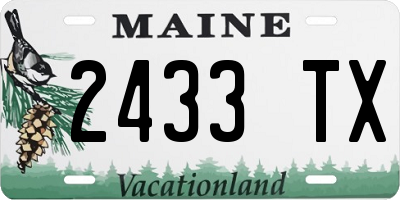 ME license plate 2433TX