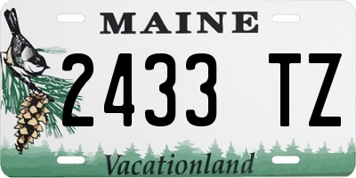 ME license plate 2433TZ