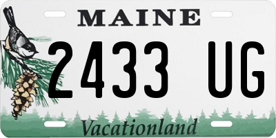 ME license plate 2433UG