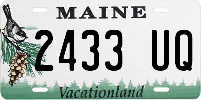 ME license plate 2433UQ