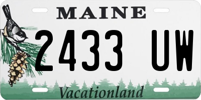 ME license plate 2433UW