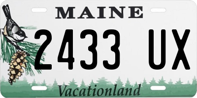 ME license plate 2433UX