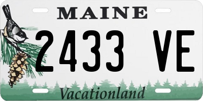 ME license plate 2433VE