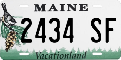 ME license plate 2434SF