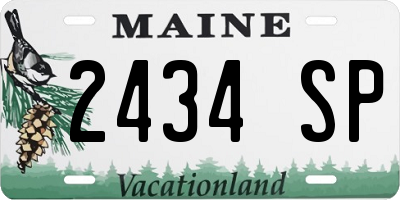 ME license plate 2434SP