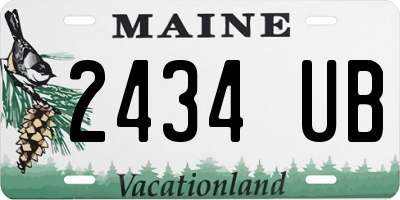 ME license plate 2434UB