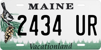 ME license plate 2434UR