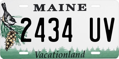 ME license plate 2434UV