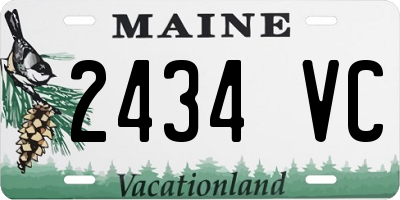 ME license plate 2434VC