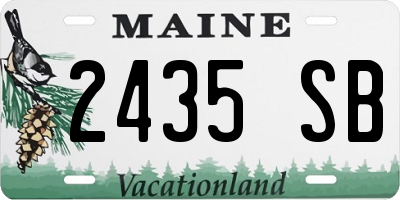 ME license plate 2435SB