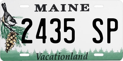 ME license plate 2435SP