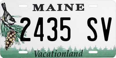 ME license plate 2435SV