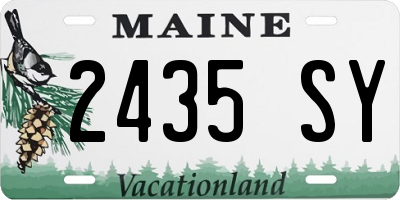 ME license plate 2435SY